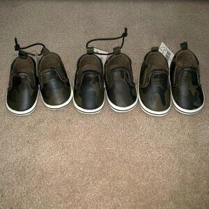 Nwt Bundle of 3 Baby army shoes in sizes 1,2 and 3 for 0 to 3 months.